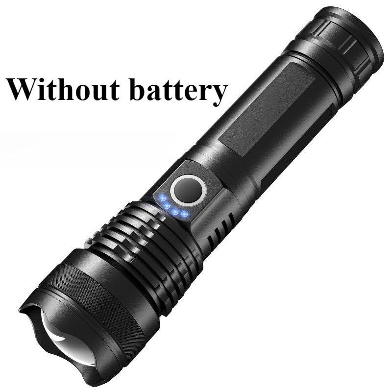 Most Powerful LED Flashlight Strong Light Tactical Torch Outdoor Waterproof Camping Hiking Lantern  USB Rechargeable Lamp