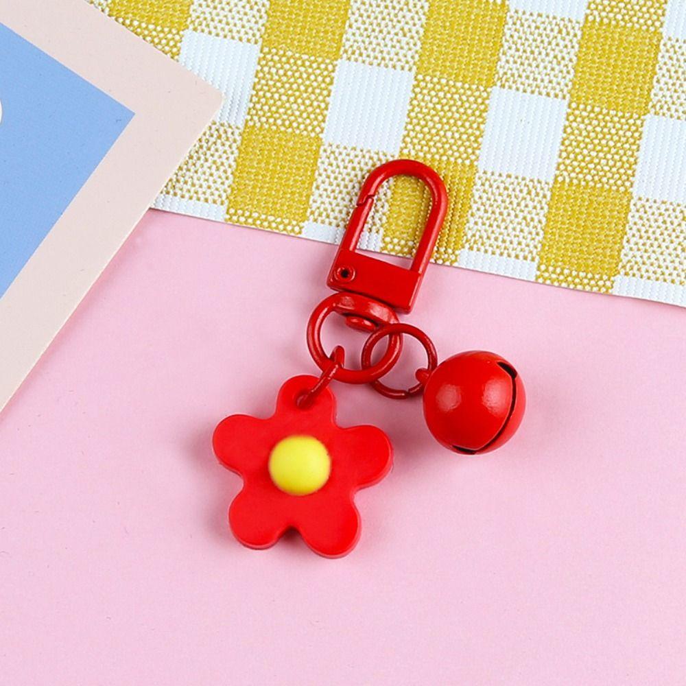 Epoxy Flower Keychain Colorful Car Keyring Fashion Flower Pendant Bag Accessories