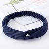 European & American Knit Crossover Headband: Pure Color Elastic Yoga Sports Hair Tie for Women