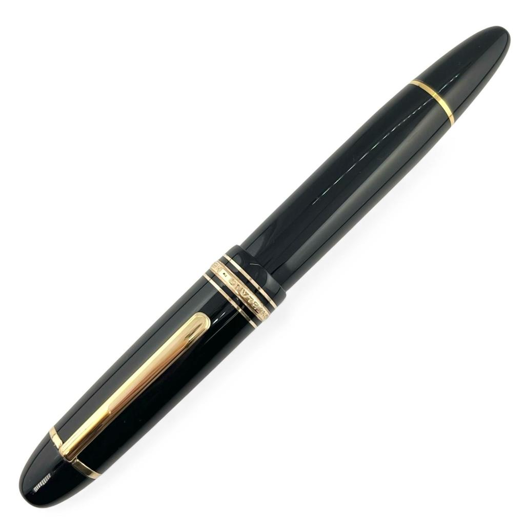 Great MONTBLANC fountain pen Meisterstück 149 Black gold 14K mens Used
