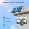 3-Lens Solar Camera, Outdoor Surveillance, WiFi, Floodlight Night Vision, Security Audio Camera, 16000mAh Battery CCTV