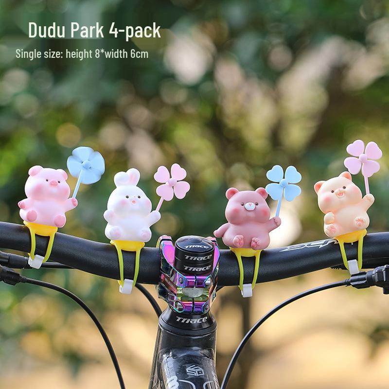 Pinwheel Paradise Tie-Up Doll: Cute Electric Car, Bicycle, Motorcycle, and Stroller Decoration