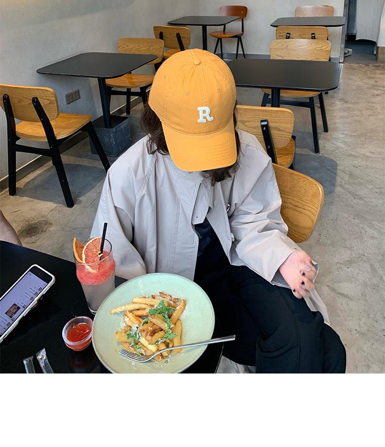R Standard Baseball Cap Women's Big Head Circumference, Thin Face, Versatile Sports Hat Men's Cap Tide
