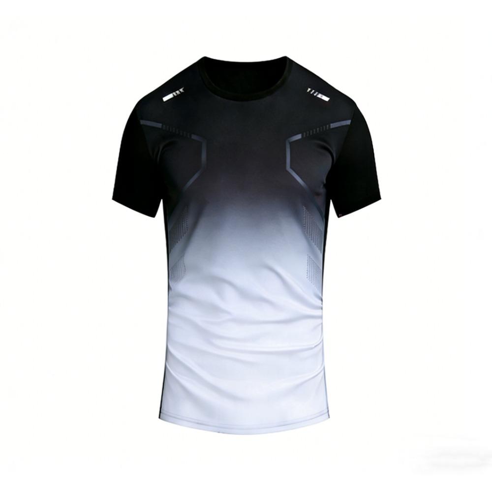 Męski T-shirt Sportowy Outdoorowy Koszulki do Biegania Wzór Gradientowy Nadrukowany T-shirt Wygodny Szybkoschnący Krótki Rękaw Unisex Top
