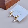 Trendy New 2 In 1 Detachable Stud Earrings for Women Gold Color Water Drop Studs Unusual Earrings Silver Color Metal Earrings