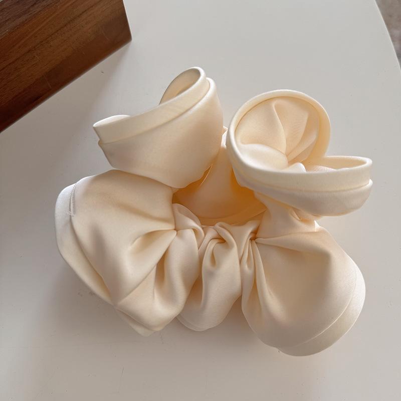 French Design With Wooden Earrings And Hair Loops, High-end Satin Finish, Women's Minimalist Temperament, New Hair Rope