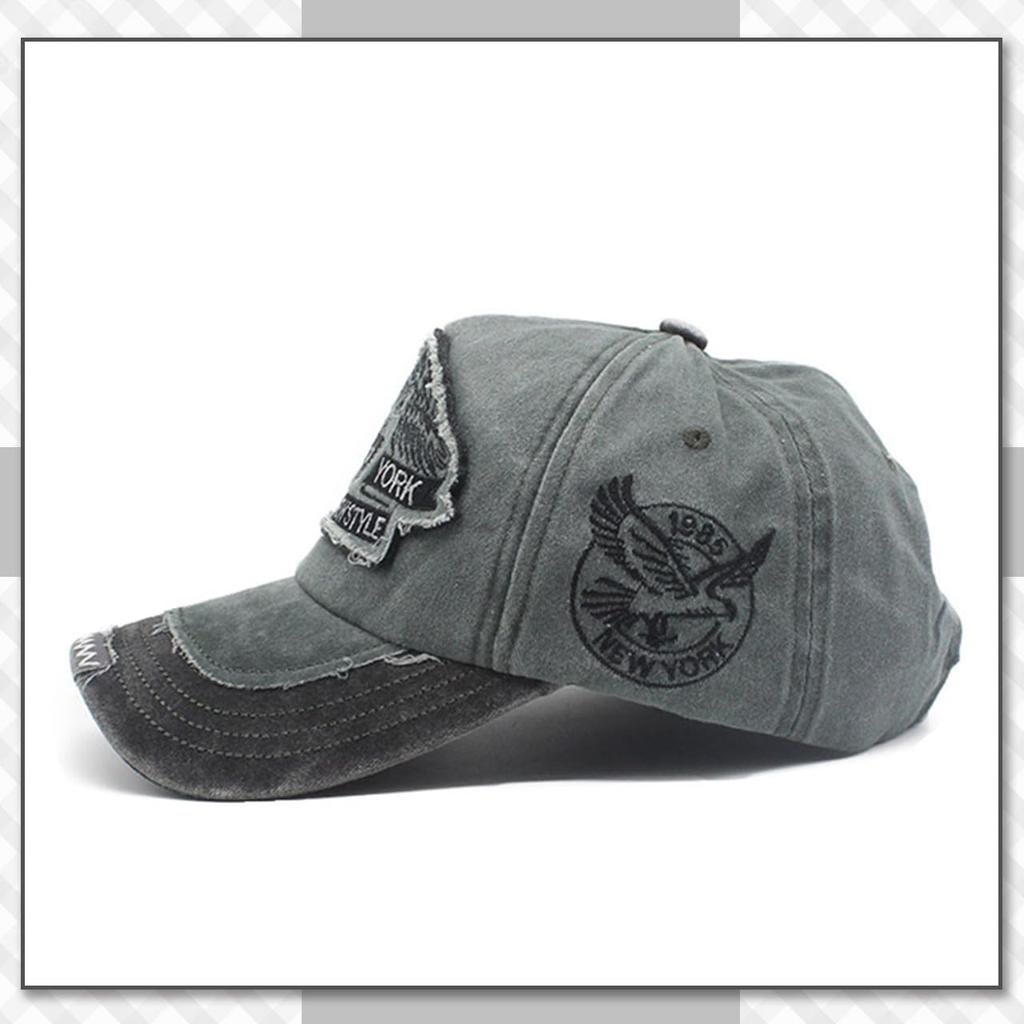 Casquette Chrome Crane CB342 Style Américain Décontracté Vintage avec Broderie Usée et Visière pour Hommes et Femmes (Noir)