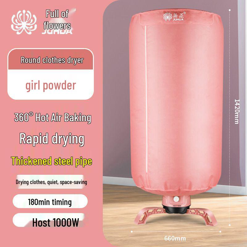 Large Capacity Home & Dormitory Clothes Dryer - Quick Dry, Compact, Round Design