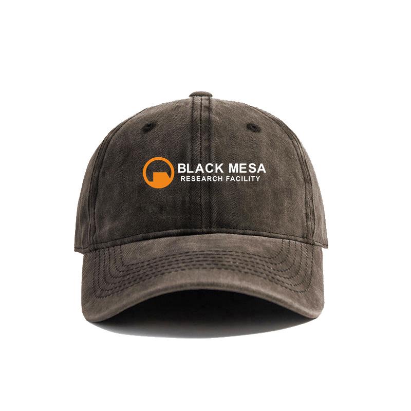Black Mesa Research Facility Baseball Caps Distressed Hats Cap Unisex Women Retro Outdoor Summer Adjustable Hat MZ-370