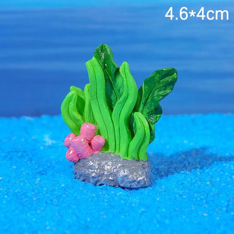 Mini pryskyřičné příslušenství pro akvárium, roztomilé barevné akvarijní rostliny, dekorace, pryskyřičný útes, umělý korál, dekorace na stůl