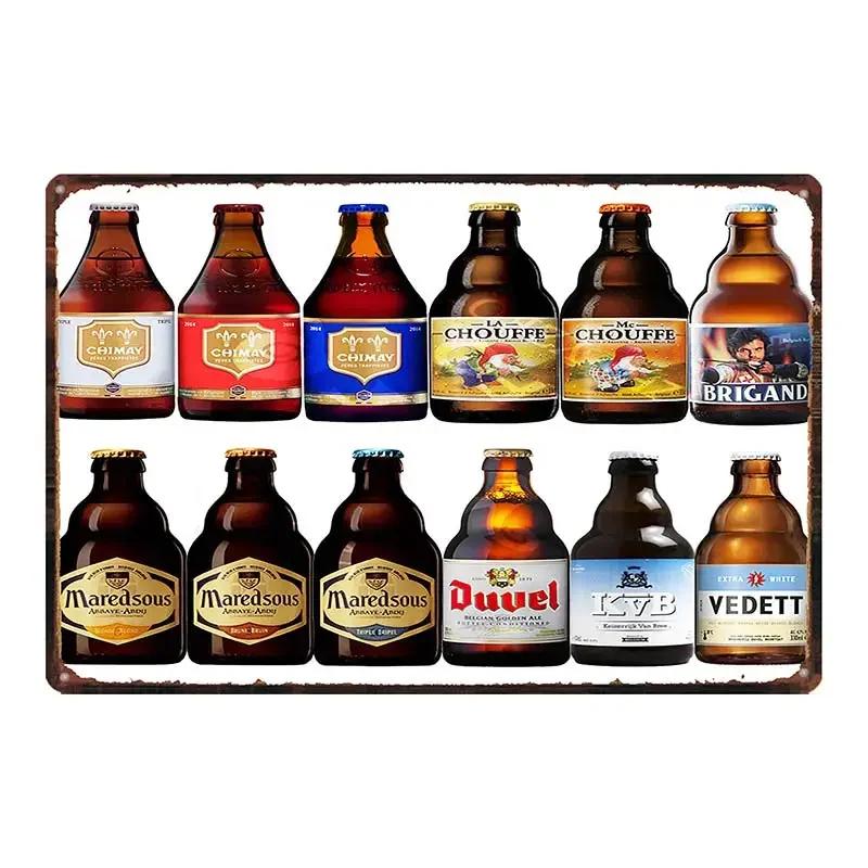Belgian Beer Jupiler Duvel  Metal Plate Wall Pub Kitchen Restaurant Home Art Decor Vintage Iron Poster Gift 8x12inch DU-6718B
