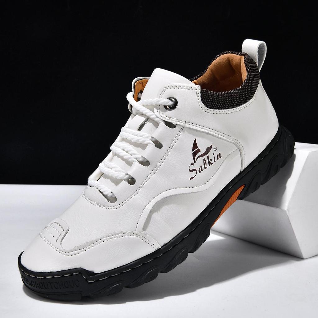 Hand-stitching Leather Men Boots Split Leather Shoes Men Ankle Boots For Men Casual Shoes Large Size Tooling Shoes