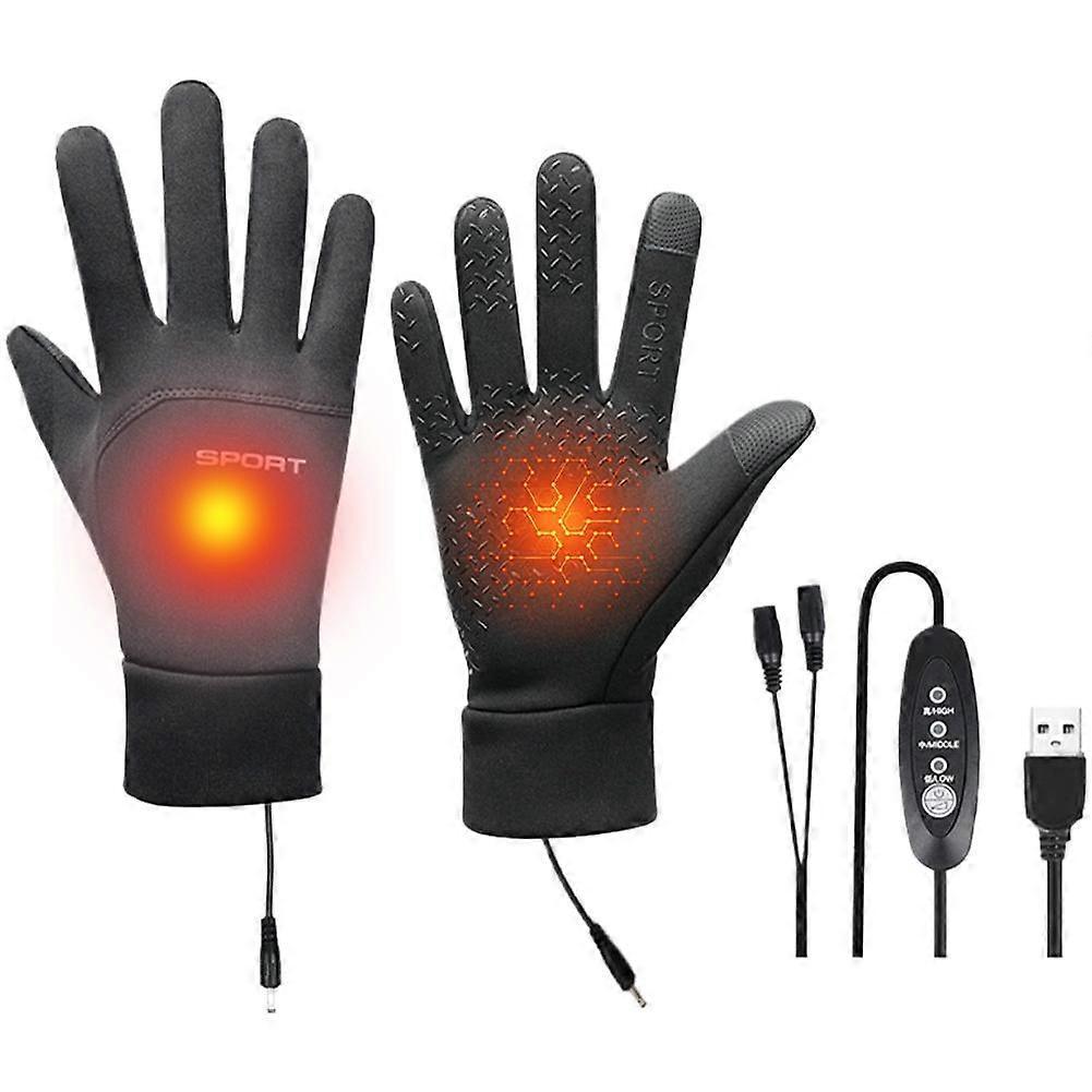 Cycling Thermal Gloves Electric USB Heated Gloves Winter Warm Gloves