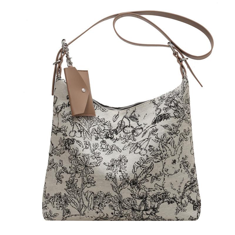 Ielgy Retro Texture Large-Capacity Commuter Bag Fashionable All-Match One-Shoulder Under