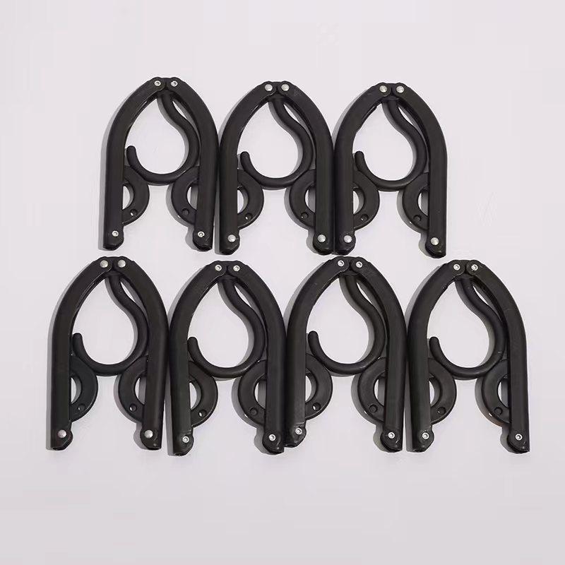 5/7pcs Portable Folding Clothes Rack Set, Plastic Hanging Drying Rack with Windproof Hooks, Multipurpose Travel Coat Hanger