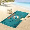 Miami Dolphins Print Beach Towel, Large Soft Quick Dry Towel for Beach Camping Swimming