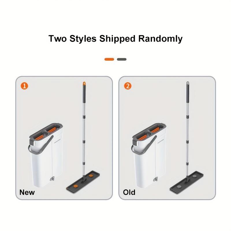 Mop and Mop Bucket Combo Set, Microfiber Hand-Free 15.7in Mop and Bucket Set - Wet and Dry Floor Cleaning System - with 4 Washable Reusable Cloths