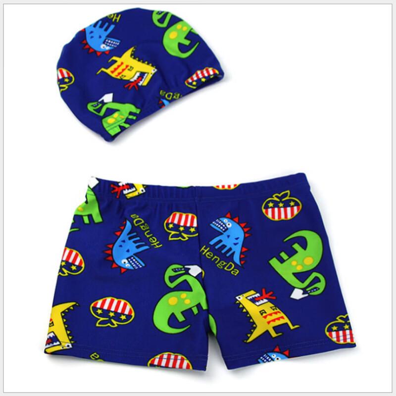 Junwen Boy s Boxer Swim Trunks with Cap (3-Pack)