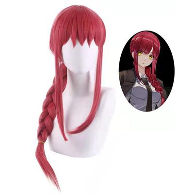 Anime Testere Adam Makima Cosplay Peruk Sentetik Parti Kırmızı Rol Oynama Peruk