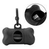 20 Rolls Pet Dog Plastic Clean Trash Waste Bags with Bone Shape Bag Dispenser Holder (Black)