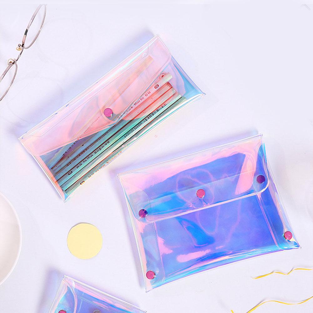 Laser Pouch Makeup Bag Pencil Case 3 Sizes Waterproof PVC Cosmetic Organizer Stationery Storage Bag