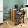 Kitchen Storage Rack Floor Standing Storage Rack Multifunctional Microwave Oven Vegetable Basket With Wheel Microwave Shelf Cart