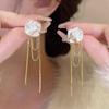 Elegant Camellia Tassel Earrings: Chic, Versatile, Two-Way Wear Ear Accessories