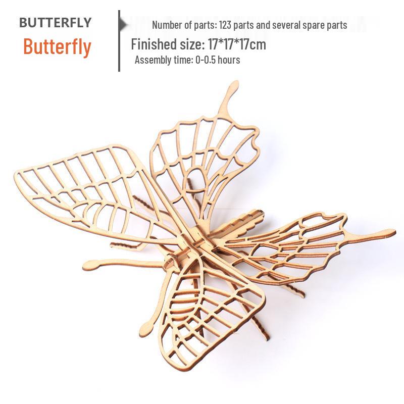 Children's 3D Wooden Puzzle Insect Model - DIY Educational Toy