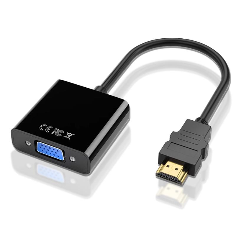 1080P HDMI-compatible To VGA Cable Adapter HDMI-compatible Male To VGA Female Video Converter for PC Laptop TV Projector Monitor