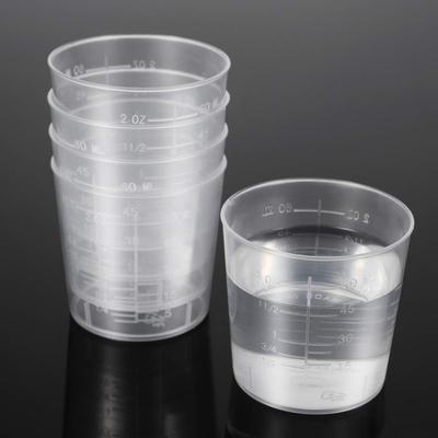 Amosfun 25-Piece Plastic Measuring Cups, 60ml Beakers, Heat-Resistant, Clear, Graduated, Commercial Grade, Shatter-Resistant, Portable, Small Capacity