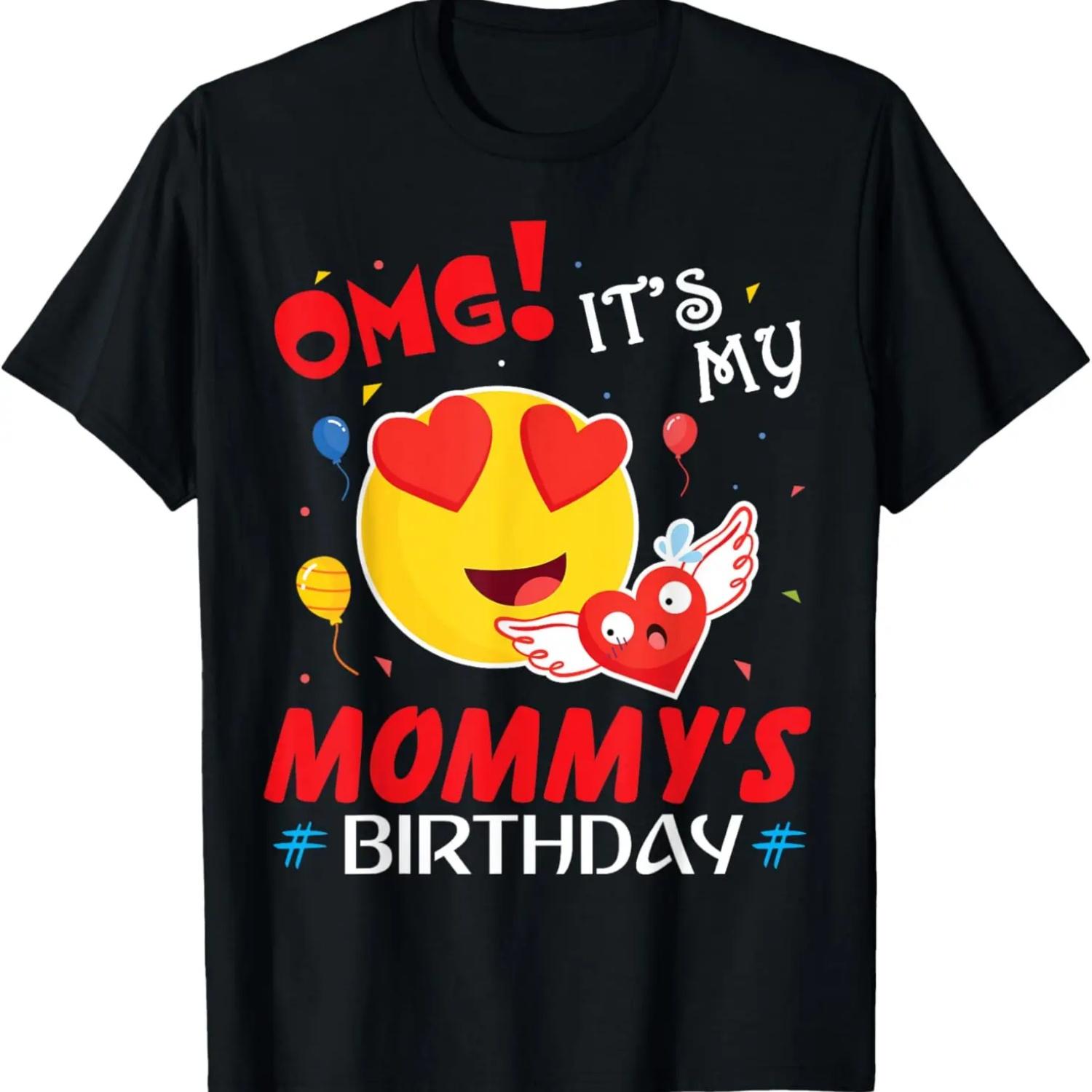 Воздушный шар Сердце Улыбка ОМГ У моей мамы День Рождения Мама Мамочка Футболка S чёрный