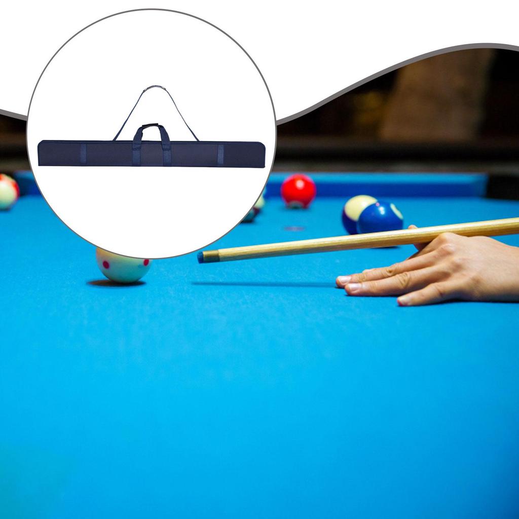 130cm Portable 3/4 Billiard Cue Case Waterproof Lightweight Scratchproof Adjustable Shoulder Strap Protective Cover Nylon Fabric