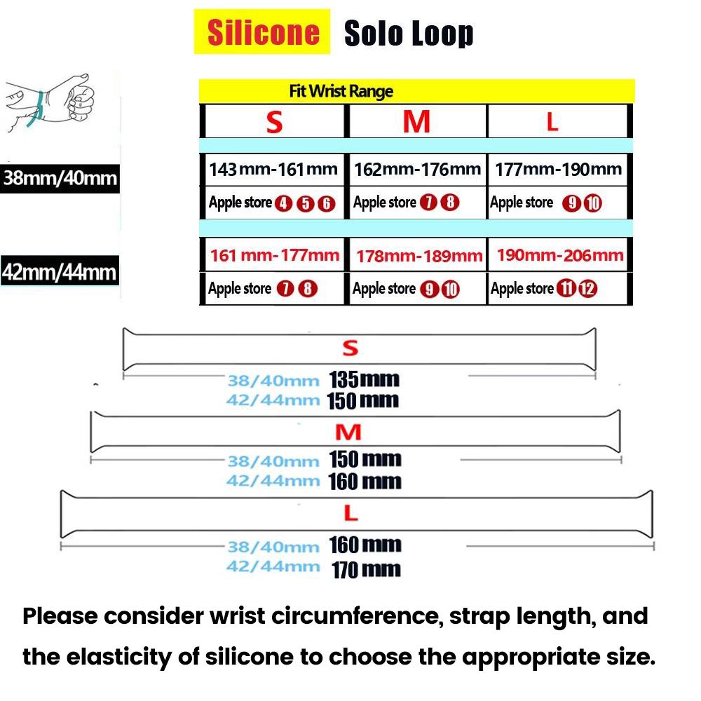 Solo Loop Silikon für Uhrenarmbänder 40mm 44mm 45 41 49mm 42mm 46mm 38 Armband iwatch Serie 11 10 9 8 7 6 se3 ultra2 Armband