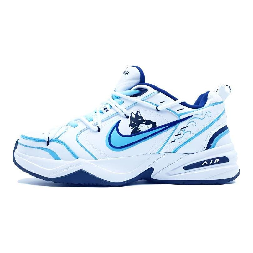 Nike Air Monarch 4 Slip Resistant Balance Lightweight Low Top Chunky Sneakers Unisex Blue 415445-102(Team145--)