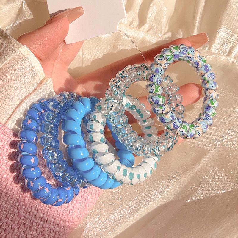 6-Pack Frosted Elastic Hair Rings - Durable, Simple Ponytail Bands for Women