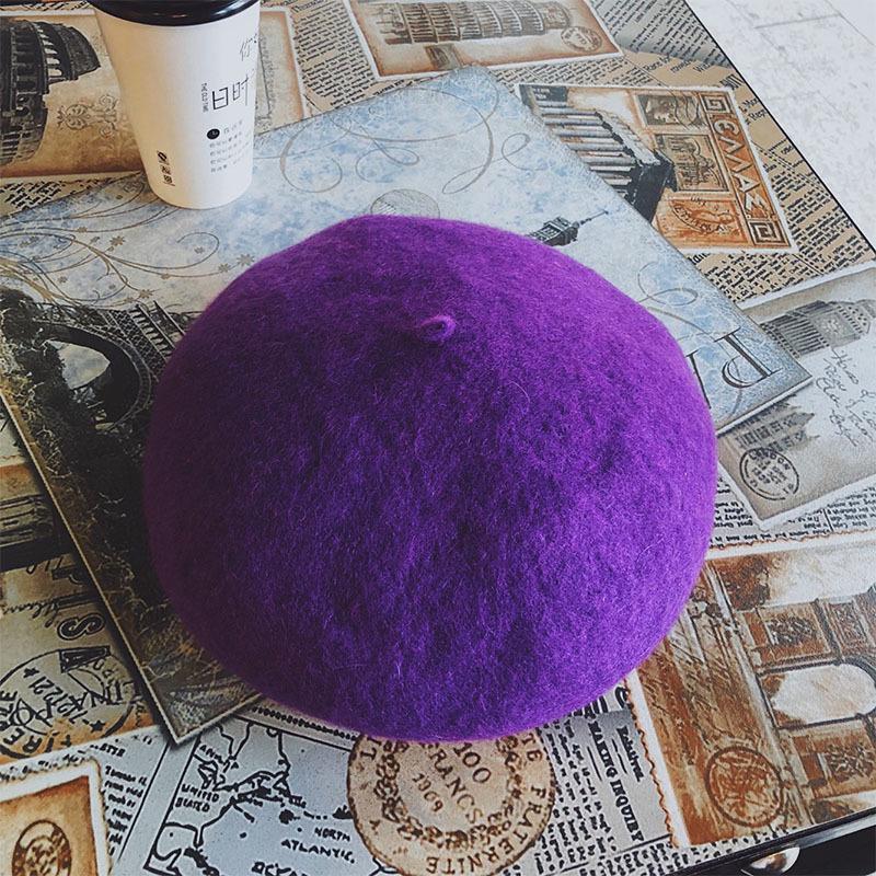 Beret ladies vintage woolen casual painter hat a simple bei hat trend