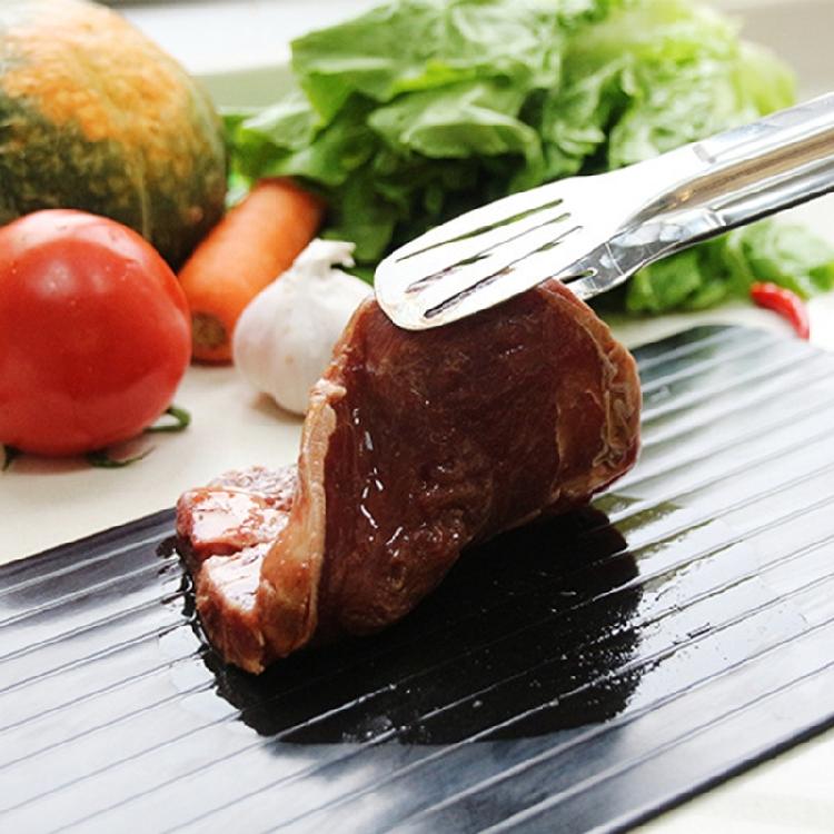 Nonstick Aluminum Defrosting Tray Quick Thawing Plate Rapid Defrost Tray for Fast Thawing of Frosty Meat and Vegetables