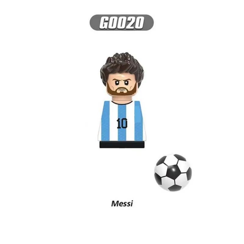 NEW World Famous Football Players Figurine Messi Ronaldo Neymar Lewandowski Mini Action Building Block Model Toy Kids Gifts
