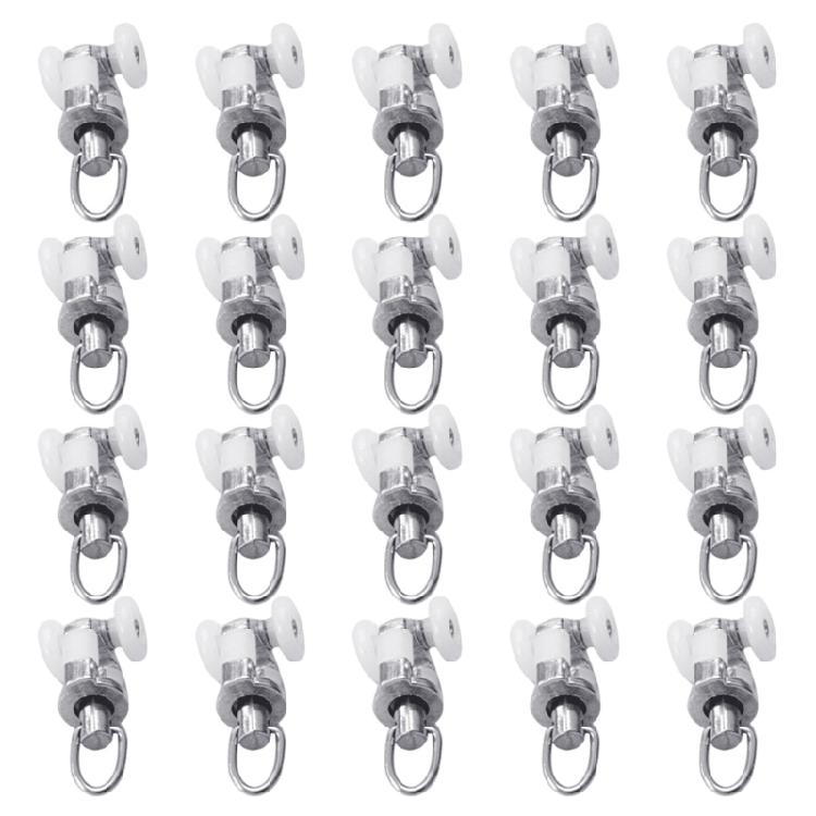 20PCS Aluminum Curtain Gliders Curtain Movement Rollers For Homes and Hotel Setting Noise Reduction Curtain Tracks
