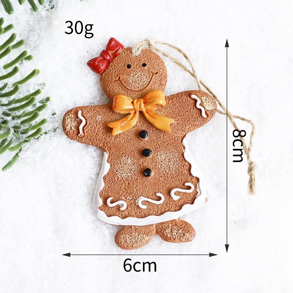 Hand-Painted Resin Gingerbread Man Christmas Tree Ornament