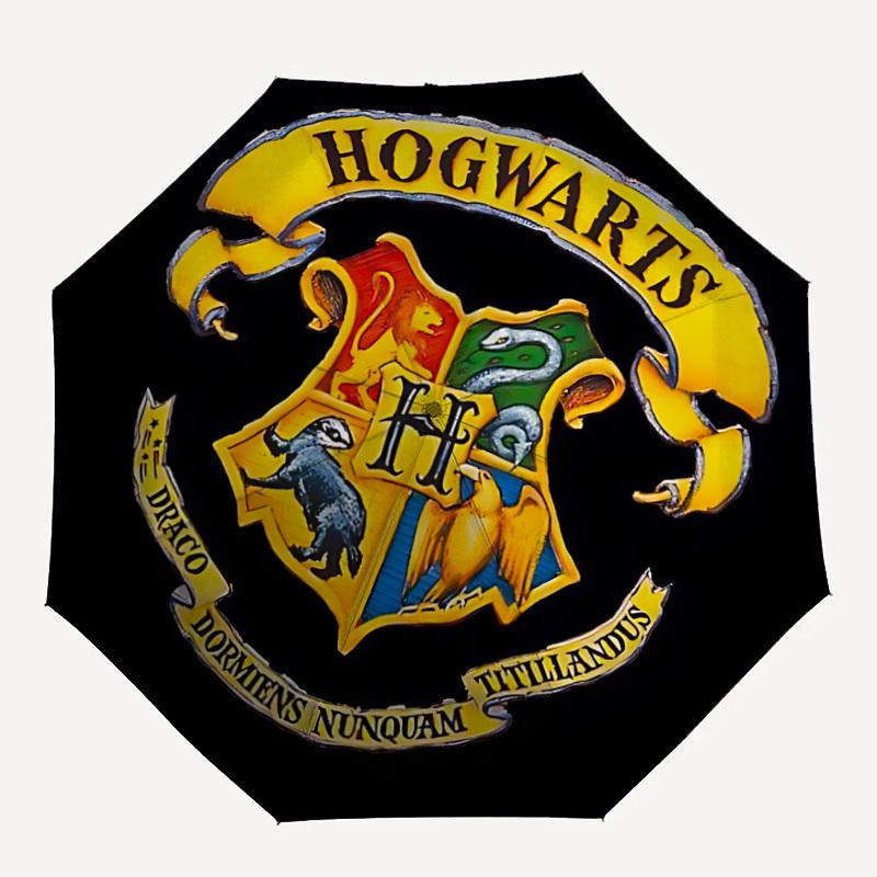 

1PC Hogwarts Crest Print Umbrella, Featuring Automatic Folding, And Shielding. This Sturdy And Durable Umbrella with Eight Ribs Is Convenient for Outd