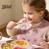 Kids Independent Eating Set Baby Led Weaning Spoon And Fork Set Soft Silicone Utensils Beech Wood Handle with Wooden Handles Toddler Self-Feeding