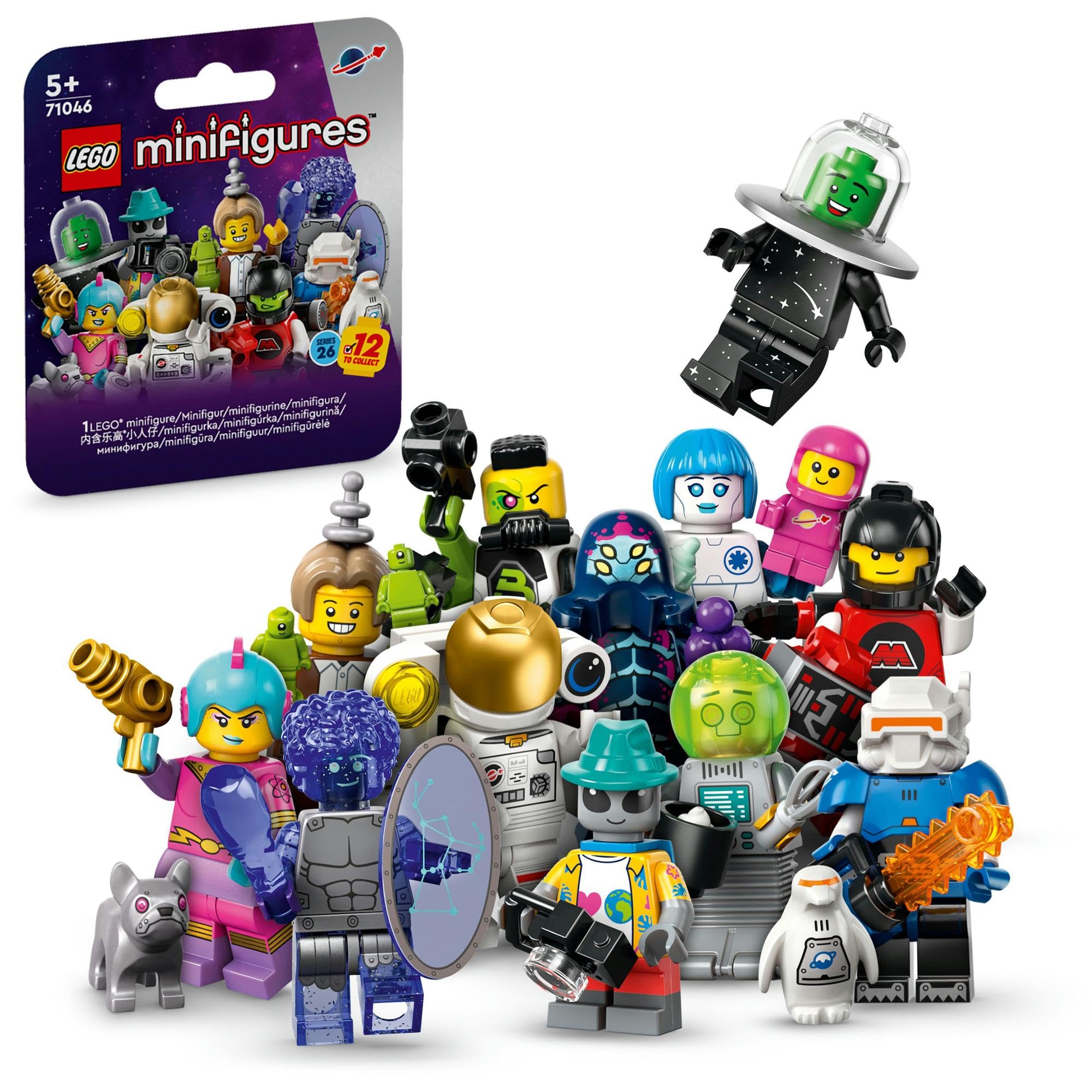 

LEGO Minifigures Series 26 Space Toys, Christmas Gifts, Building Blocks, for Boys and Girls, Ages 4, 5, 6, and 7, Minifigures, 71046 [Box of 36]