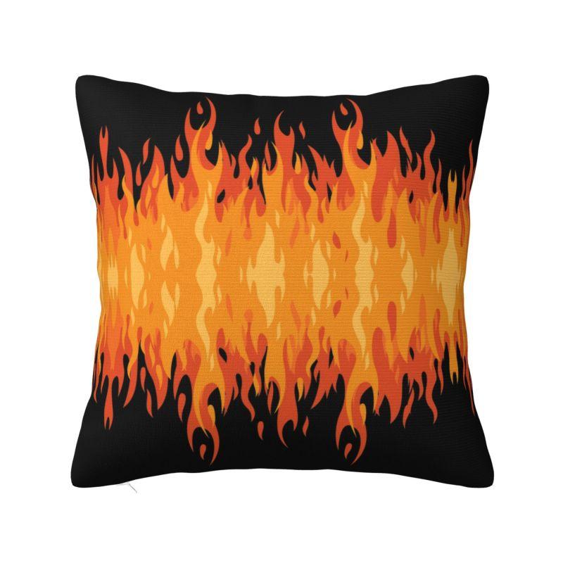 Fashion Red Burning Fire Racing Flames Cushion Cover Velvet Throw Pillow Case for Car Square Pillowcase Bedroom Decoration