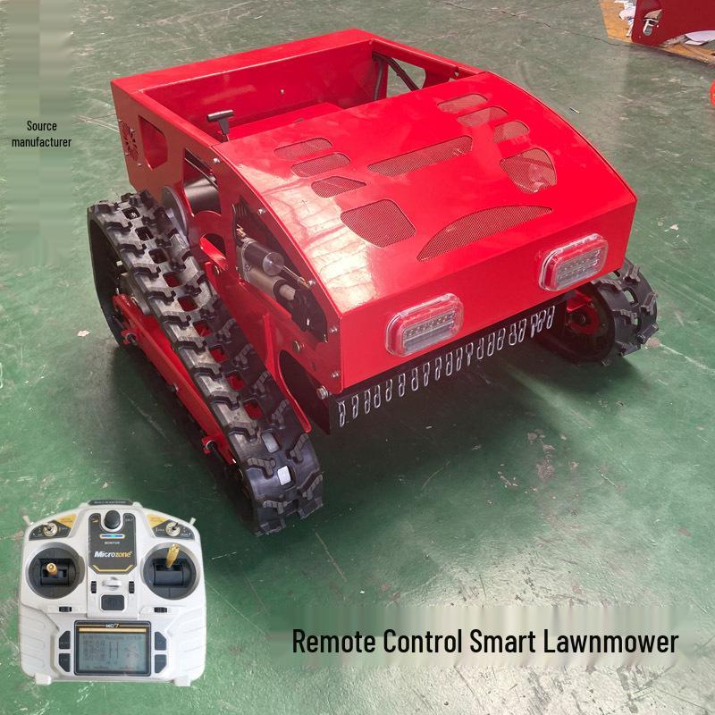 Crawler-Type Gasoline Remote Control Lawn Mower: Four-Stroke Grass Cutter & Orchard Weed Shredder