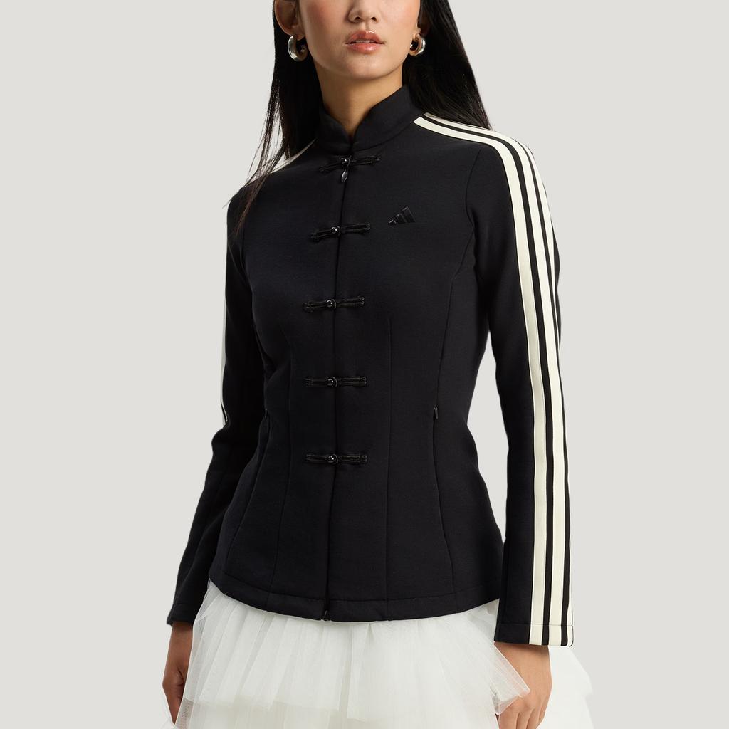 Adidas FW25 Samuel Gui Yang Mitgestaltete Spacer Jacke im lässigen Streifen-Sportstil im neuen chinesischen Stil für Damen HY2130
