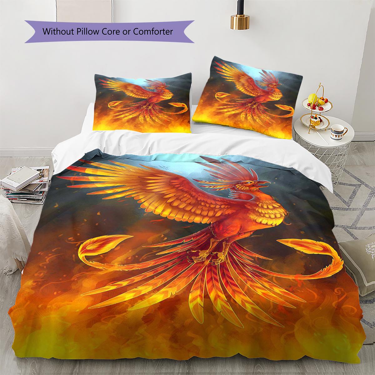 

Phoenix Pattern Bedding Quilt Set Quilt Cover Pillowcase Home Decoration Gift (1 * duvet cover + 2 * pillowcase, without core) 135x200cm
