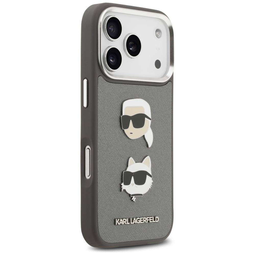 Karl Lagerfeld Case Fw Grained Karl & Choupette Heads Pins & Logo