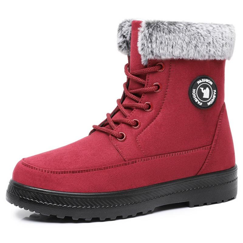 Shoes women's shoes winter new cotton boots piled thickened medium help warm snow boots pedal cotton shoes