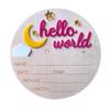 Wooden Hello World Newborn Sign, Cute Birth Announcement Board Baby Announcement